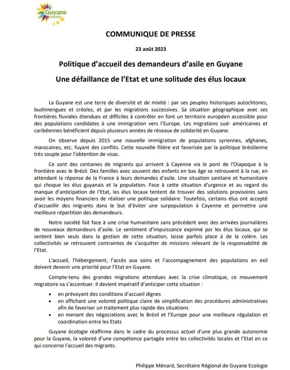 Une politique d’accueil des demandeurs d’asile en Guyane