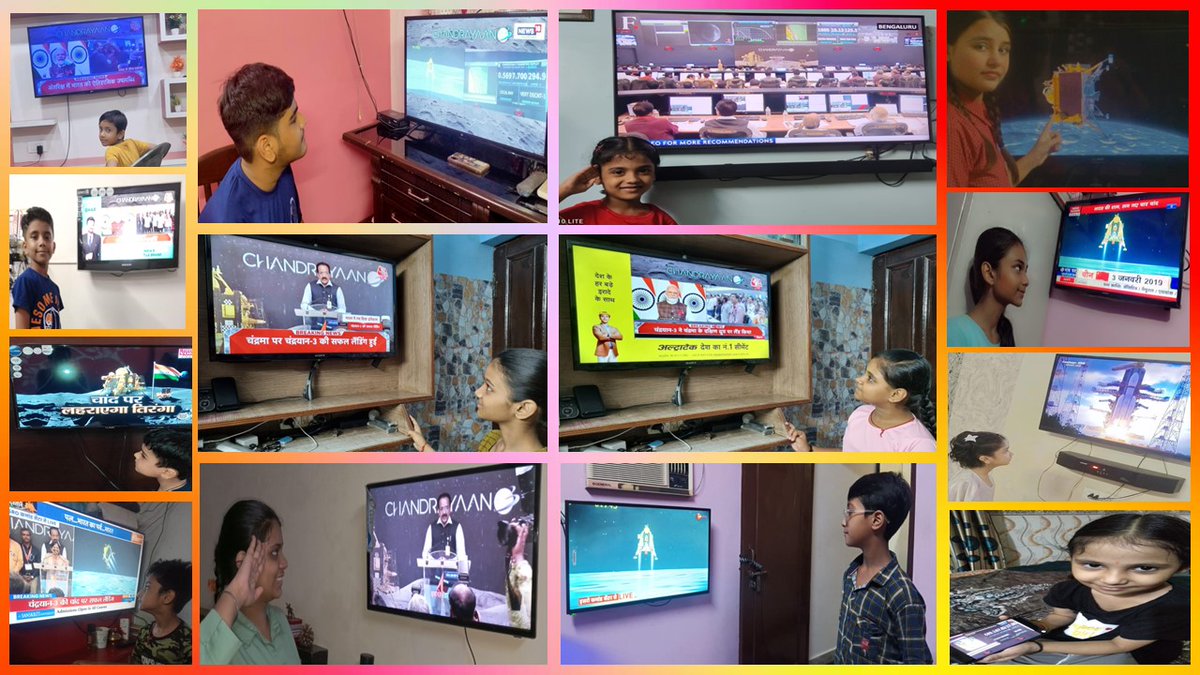 PublicPuneet's tweet photo. Hearty Congratulations to the Team #ISRO for the successful landing at lunar moon. 

Our students were also exited and saw the live coverage and sent their pictures with the live telecast of #Chandrayan landing.

#Chandrayaan3Landing #chandrayaan3mission #isro #puneetpublicschool https://t.co/AVuMP8jhnG
