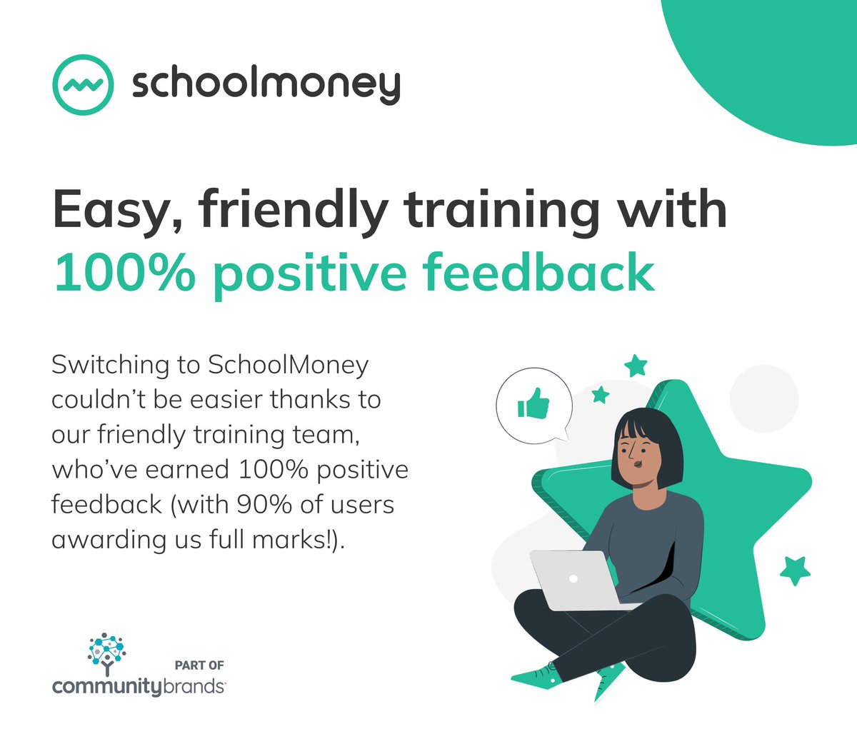 Switching to SchoolMoney couldn’t be easier thanks to our friendly training team, who’ve earned 100% positive feedback (with 90% of users awarding us full marks!). Find out more: bit.ly/45G51TP