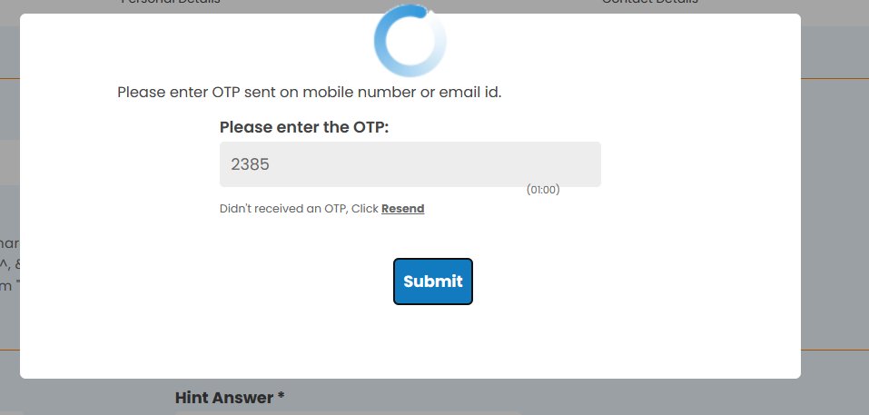 Unable to create the registered user/ business user id since days. The page keeps loading and loading after entering OTPs

<a href="/MCA21India/">Ministry of Corporate Affairs</a> <a href="/HelpdeskMCA21V3/">Helpdesk-MCA21V3</a> 
Ticket FO_202308241075597
any solutions?