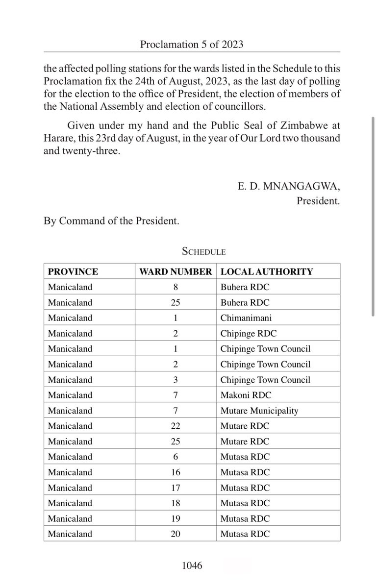 CCCZimbabwe's tweet photo. 📺ELECTION UPDATE: Attached are the documents indicating the provinces, wards, and local authorities affected by ZEC's failure to provide voting materials in yesterday's general elections. We strongly encourage citizens in these areas to promptly visit their polling stations and exercise their right to vote. Additionally, let's unite to defend our votes and resist any efforts to undermine the people's will.