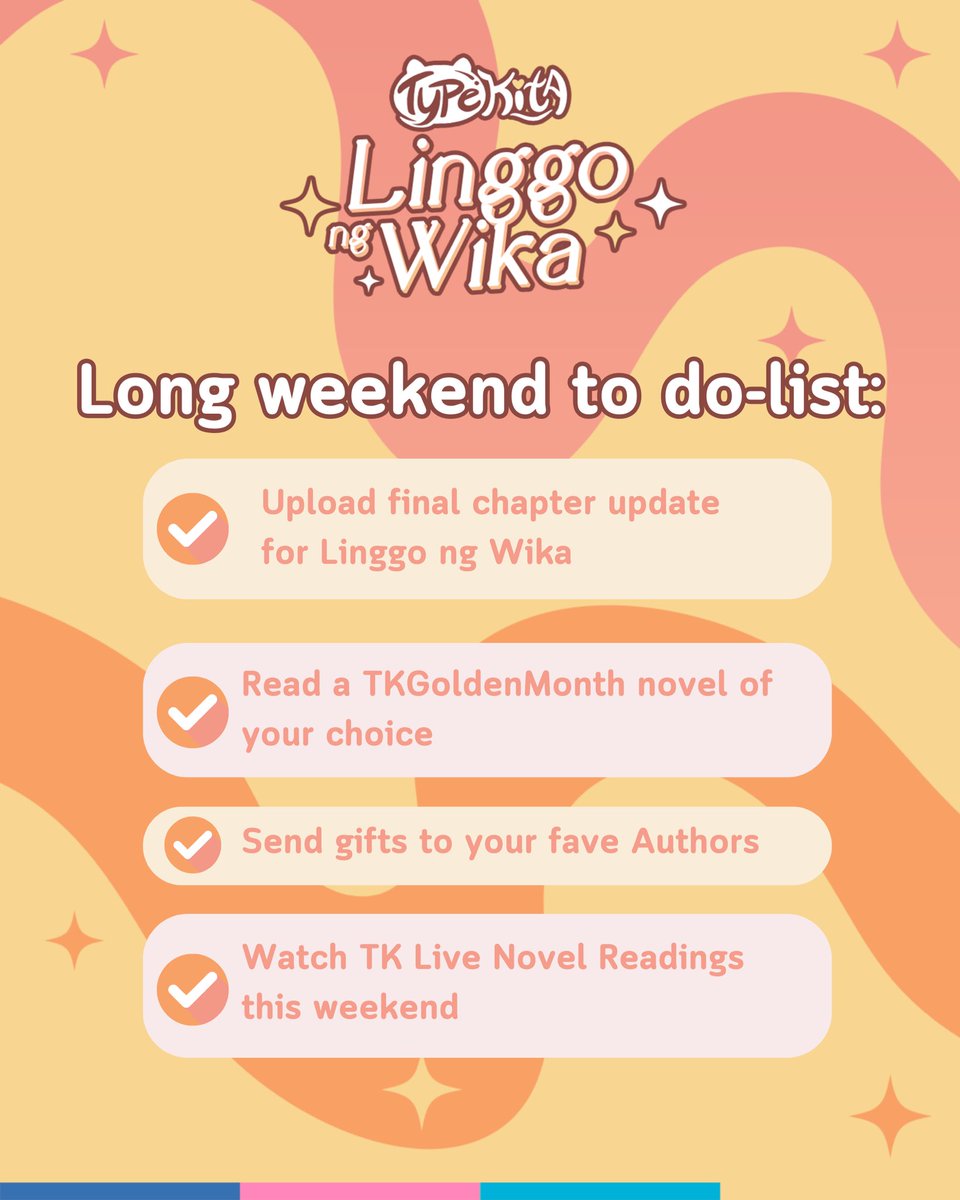 TypeKitaPH's tweet photo. Kayo, ano long weekend plans niyo? π€©
#TKLinggoNgWika #TKGoldenMonth #TypeKitaPH https://t.co/jwckX5cvsI