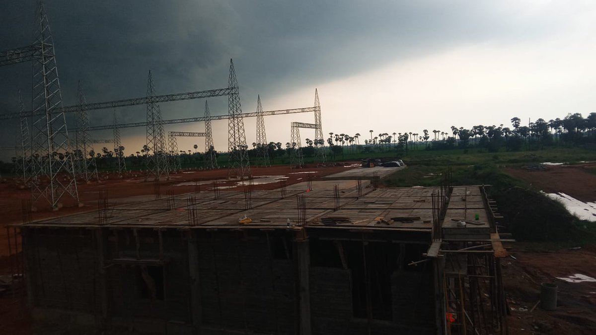 #MEIL is executing the #Gudivadasubstation project in #AndhraPradesh. This image depicts the ongoing office building work against a serene background. #APTRANSCO #power #powergrid #electricity #powersupply