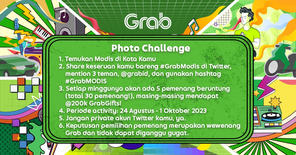 GrabID's tweet photo. Share foto keseruan kamu bareng #GrabModis di twitter, mau sendirian atau ramean juga bolehhh~
Ada total 1juta GrabGifts tiap minggunya buat yg fotonya paling kece ๐
Daripada kamu terus2an foto sama kerikil kopisyop ๐
mending gasss seru2an foto bareng GRABMODIS ๐ https://t.co/pa4nOYx2uS
