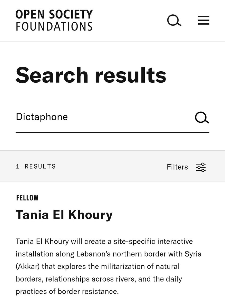 elebfpm's tweet photo. قامت مجموعة open society التابعة لسوروس والتي تقوم بتمويل جمعيات  تدافع عن دمج النازحين واللجوء بتمويل جمعية Dictaphone Group لرئيستها تانيا الخوري في العام ٢٠١٩ بمبلغ ٨٠ الف دولار
هدف الجمعية إستكشاف عسكرة الحدود الشمالية والممارسات اليومية لمقاومة الحدود واللجوء أثناء الحروب https://t.co/Tl8RXXnyPb