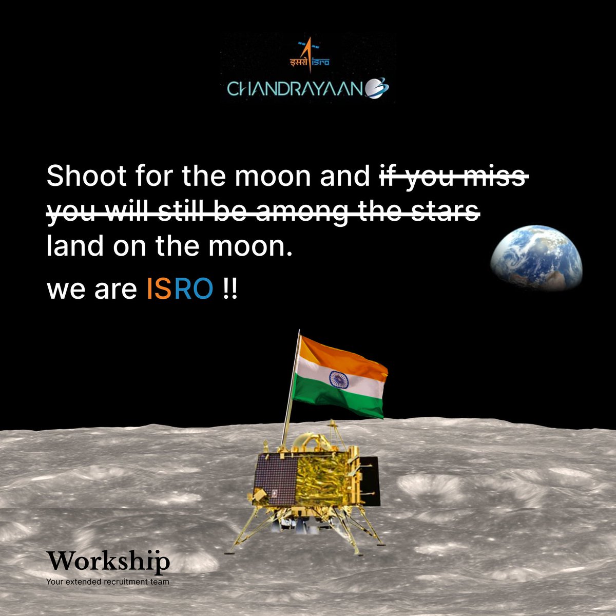 talentnautshq's tweet photo. Step by step, they made the lunar dream a reality! 🌓

Congratulations to the entire #Chandrayaan3 and #ISRO team on their successful and safe landing. 🚀

Your achievements are a source of great pride! ✨
@isro @workshiphq @Workship_India 

#success #proud #inspiration #Workship https://t.co/I0zh5CVGPM