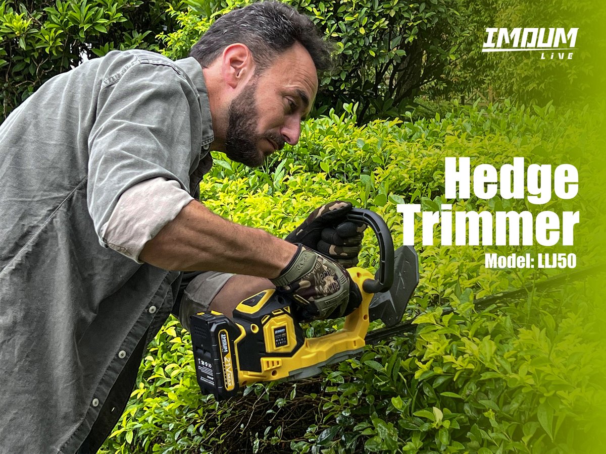 Imoumlive's tweet photo. 🌲Prepare to meet the ultimate tool for your hedge dreams – the IMOUM Hedge. Advanced features for effortless trimming and enhanced control, bringing your green visions to life. Follow us for more updates! 
#IMOUMLIVE #IMOUMLIVETOOLS #hedgetrimmer #ComingSoon https://t.co/ICjUsFkEgS