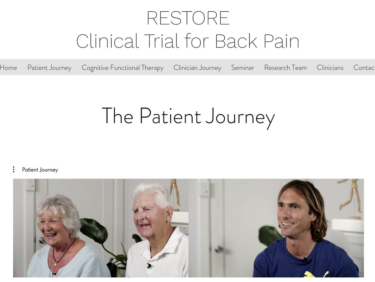 ProfKarimKhan's tweet photo. BACK PAIN: The 'RESTORE' researchers have worked closely with patients as they developed the protocols for what proved to be ground-breaking research. 
https://t.co/eOXOmzIpbb https://t.co/71rvg2X5fT