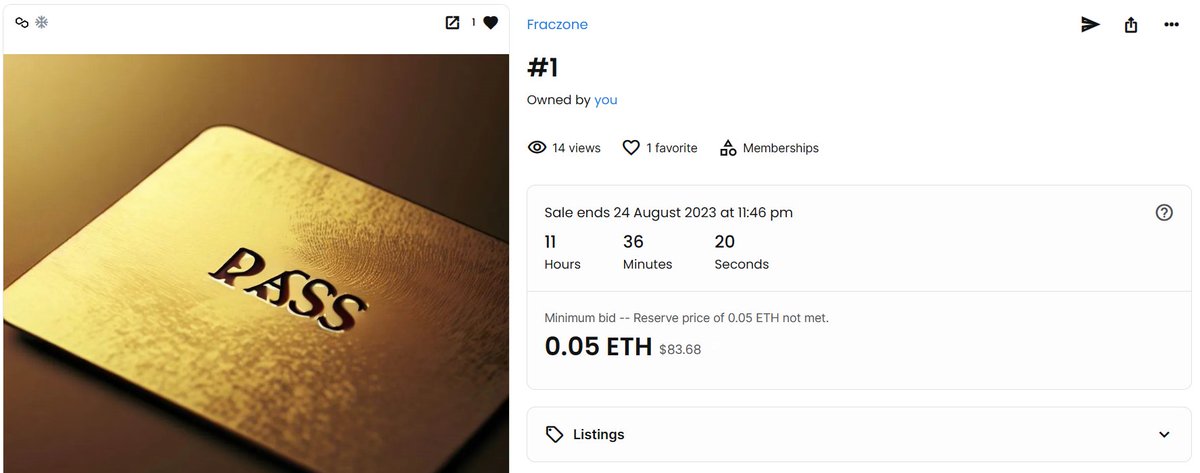 🔥 Don't miss out on early-access NFT passes for our Fractional Ownership Marketplace! 

⏳ Prices skyrocket in 11 hours. 

Get yours now on OpenSea and be part of the future of NFT investing. 💎 

#NFTCommunity #NFTCollection  #NFT #NFTGiveaway #NFTs 

The link is down below👇