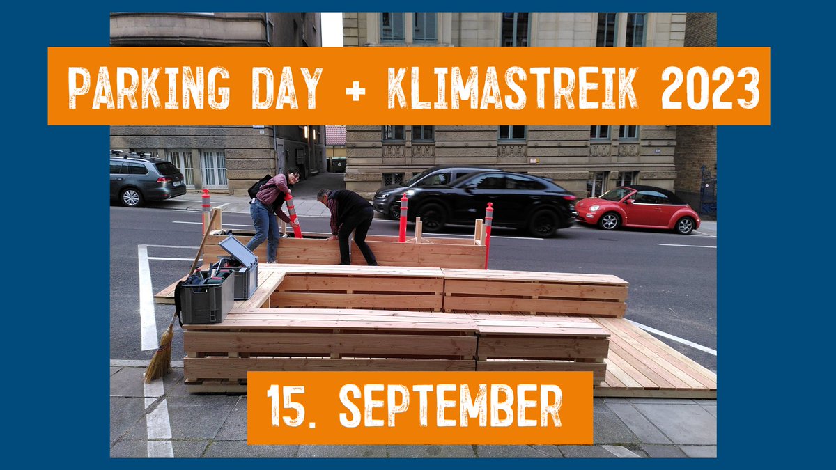 ADFC_BW's tweet photo. Save the Date: Streiken statt parken – heraus zum #ParkingDay und #Klimastreik!
In BW beteiligen sich am 15./16. September mehrere Orts- und Kreisverbände des @FahrradClub mit Aktionen. U.a. Offenburg, Esslingen, Mannheim und Karlsruhe sind dabei.
👉 https://t.co/T6oITj6p4x https://t.co/FwBb3QTpQv