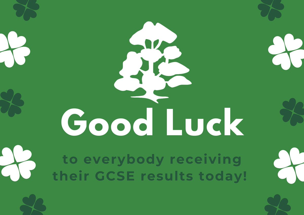 We'd like to wish everyone good luck for today's #GCSEResultsDay 🍀👍