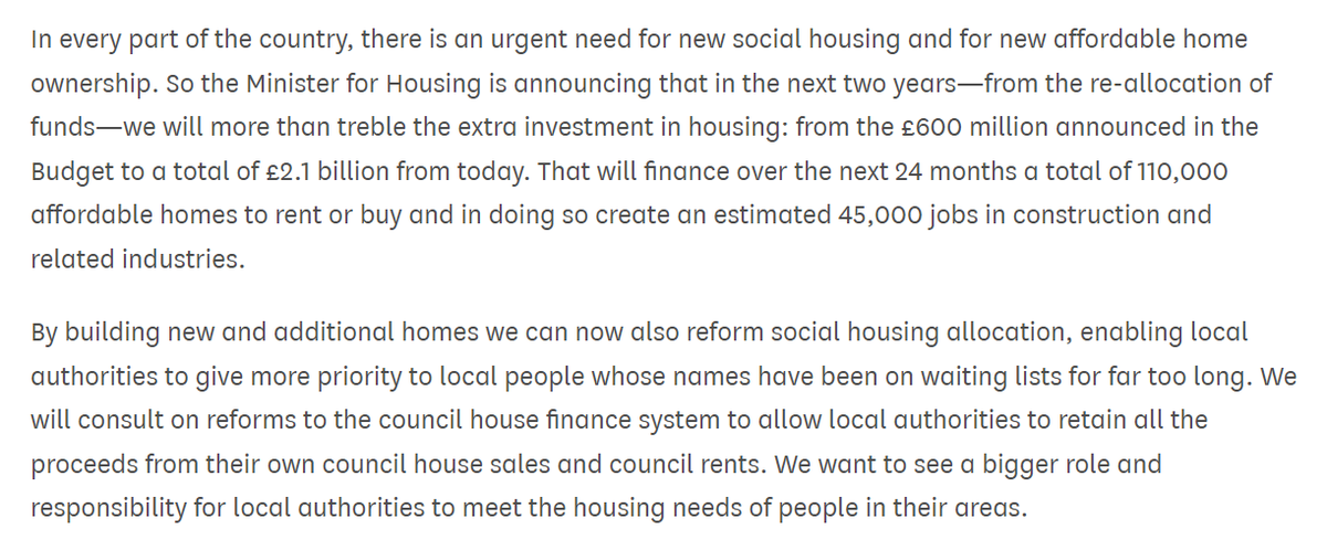 I'm all for the #BuildSocial campaign but it is misleading when the housing sector talks about 'Decades of failure from government to build enough social homes'. The reality is that Coalition Govt cut funding for new social homes by 2/3 from what Labour invested in CSR2007 + 2009