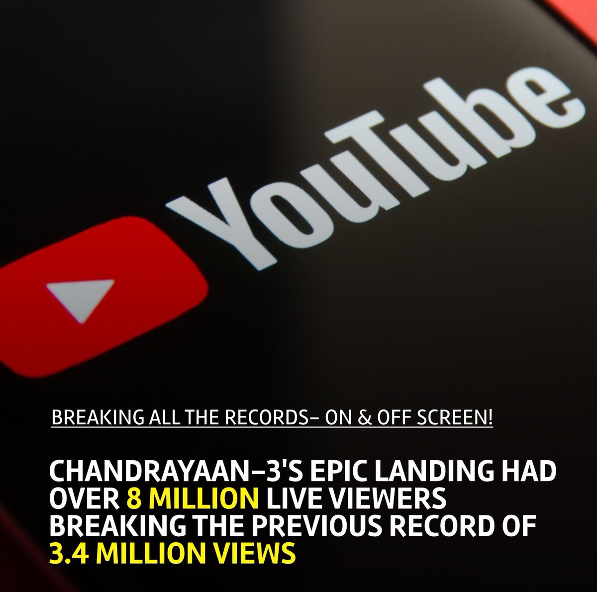 11_11_wishh's tweet photo. From @TSeries vs @pewdiepie to #Chandrayan3 we grew up.
.
.
#irso #Chandrayaan3Success #YouTube https://t.co/v5CkDYQ2ui
