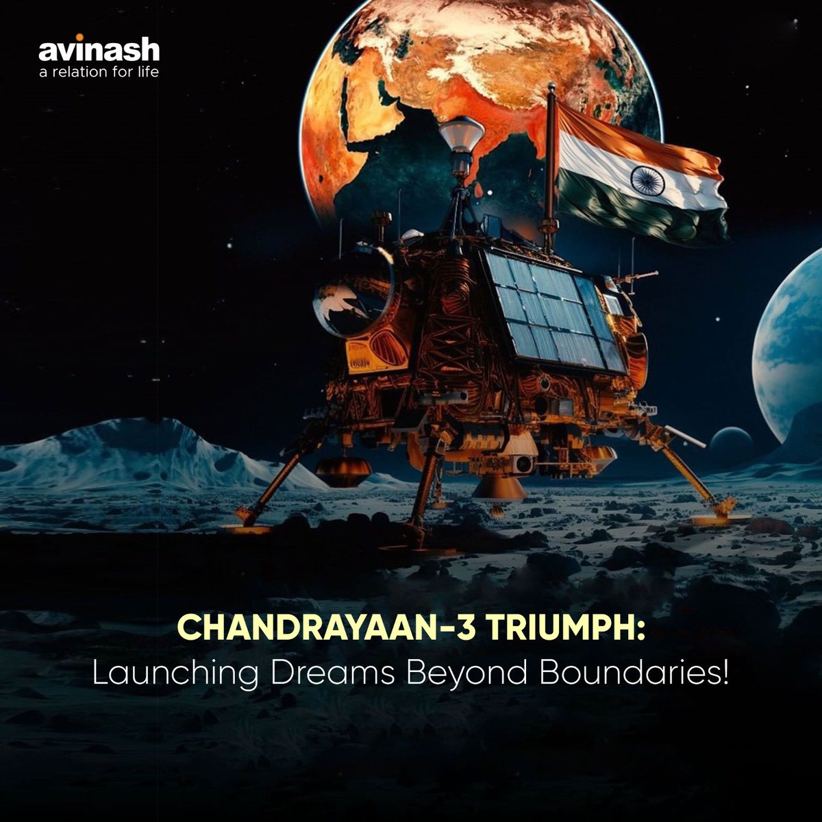 AvinashGroup's tweet photo. Congratulations ISRO for the successful soft landing of Chandrayaan 3! This incredible milestone is a proud moment for the entire nation.
#avinash #avinashgroup #chandrayaan3 #chandrayaan3launch #Isro https://t.co/GXtpdk2o3K