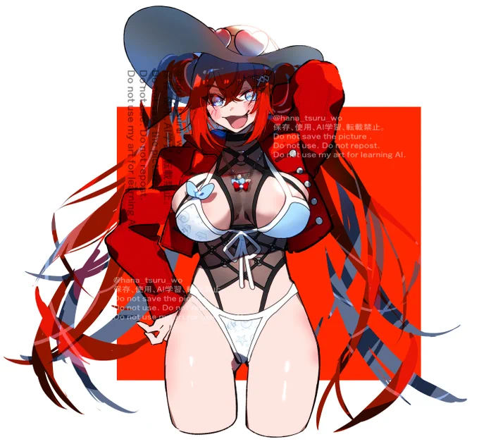 【skeb】赤毛ツインテール水着さん 