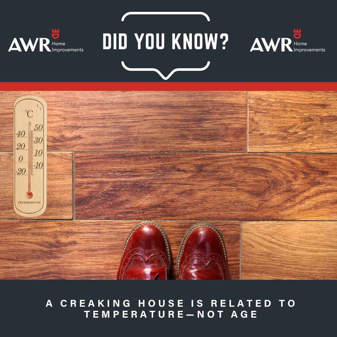 📚Did you know!?!  When it comes to houses, creaking and groaning isn’t necessarily a sign of old age. House noises are usually caused by fluctuating humidity and temperature (also called thermal expansion and contraction).🌡️

#Funfacts #creakyfloorboards