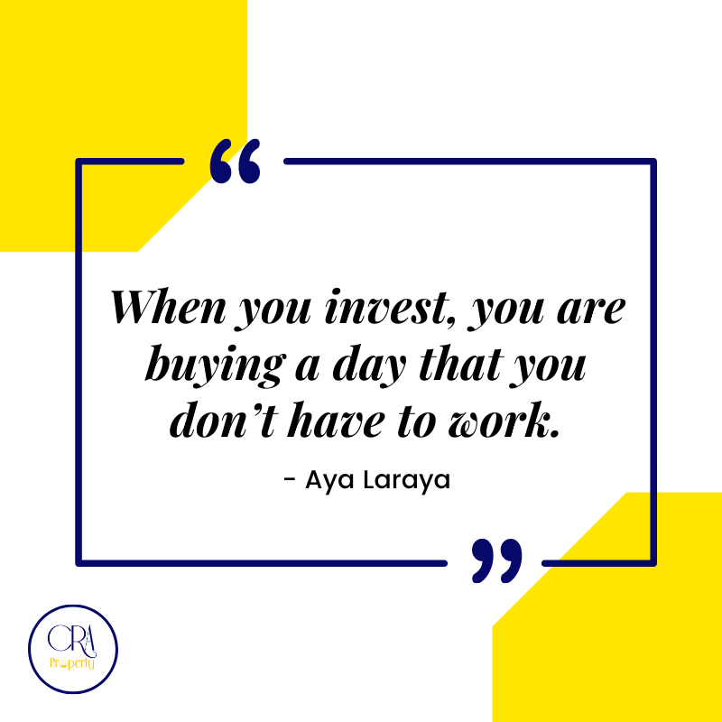 CRA_Property's tweet photo. “When you invest, you are buying a day that you don’t have to work.” – Aya Laraya

#propertyinvestor #cra_property #propertyinvestment #propertyinvesting #AyaLaraya https://t.co/clDGGiSqqk