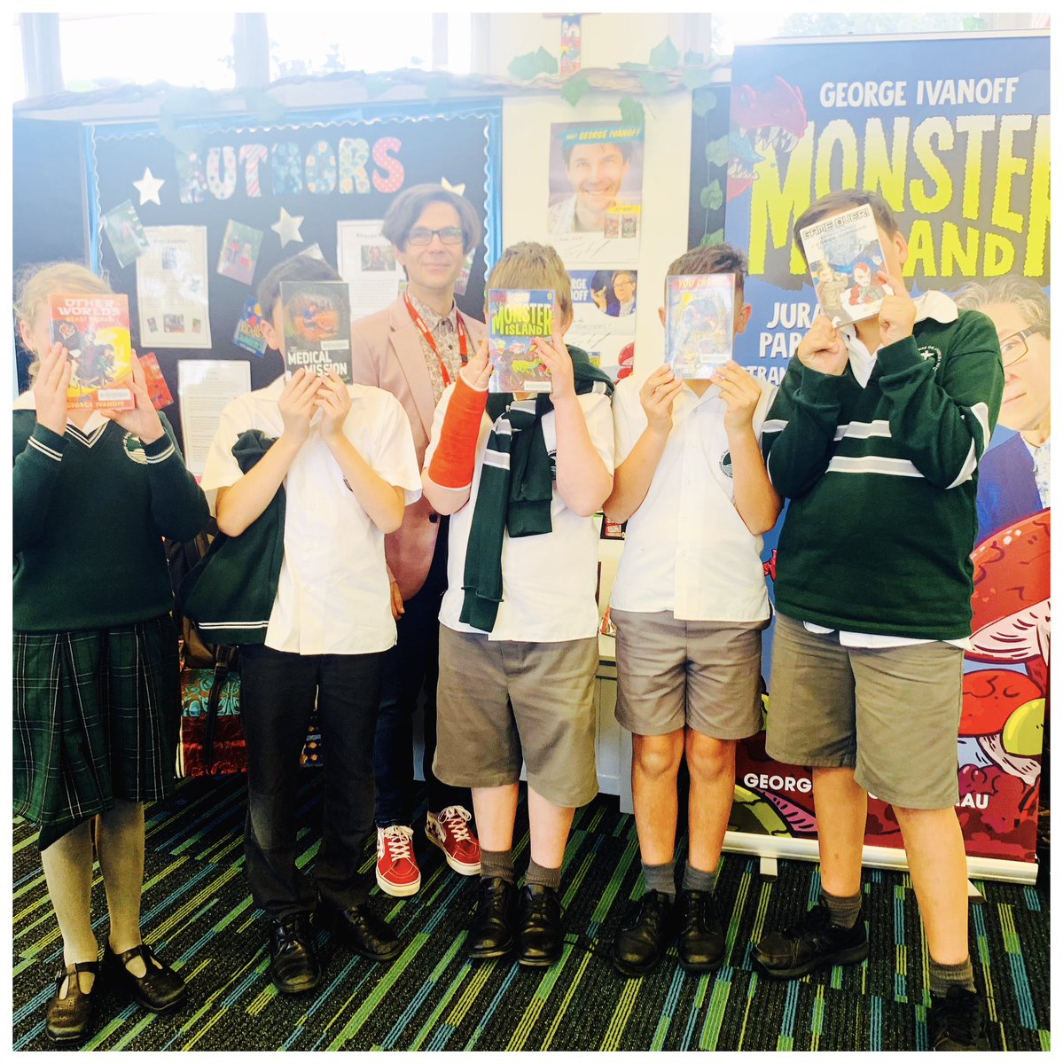 Great day today at St Thomas the Apostle Primary School, presenting to Grades 3-6. They have so many of my books in their library, including a bunch of my old school readers. [ with thanks to Lamont ]