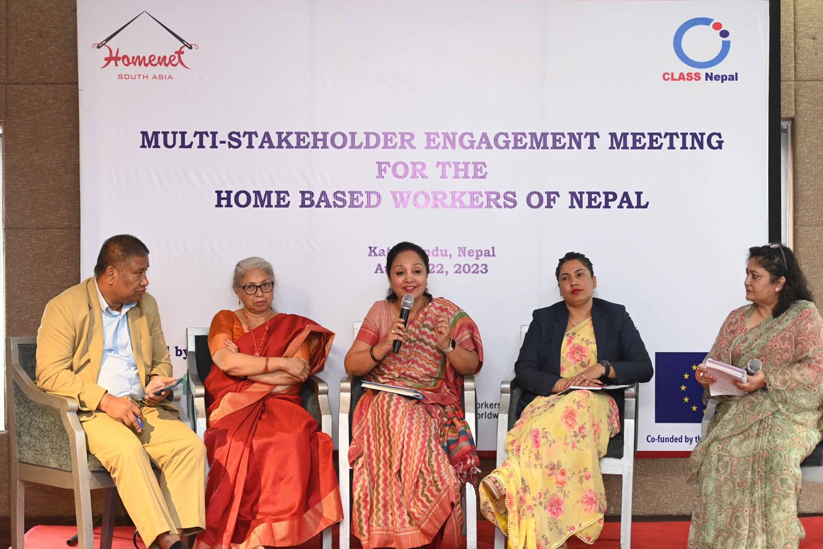 HomeNet_SAsia's tweet photo. A glimpse of our multi-stakeholder meeting concerning home based workers (HBW) of Nepal. Marked by panel discussion, unveiling of our handbook for HBWs, and breakdown of our research on wage card.
22/08/2023
#europeanunion #classnepal #transformtrade #hww https://t.co/oCuwicUKic