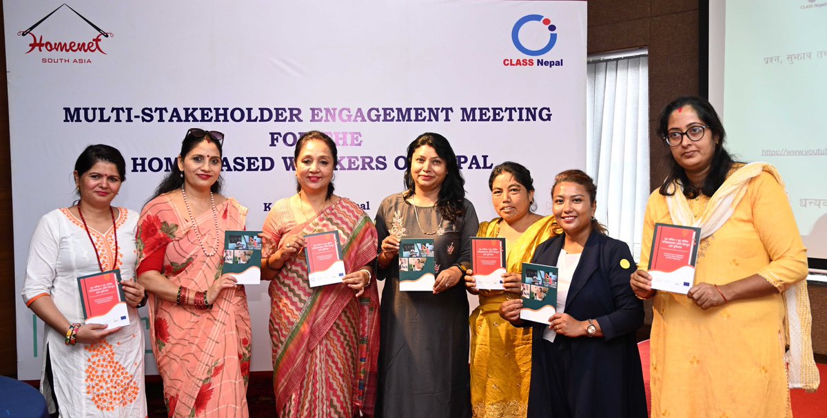 HomeNet_SAsia's tweet photo. A glimpse of our multi-stakeholder meeting concerning home based workers (HBW) of Nepal. Marked by panel discussion, unveiling of our handbook for HBWs, and breakdown of our research on wage card.
22/08/2023
#europeanunion #classnepal #transformtrade #hww https://t.co/oCuwicUKic