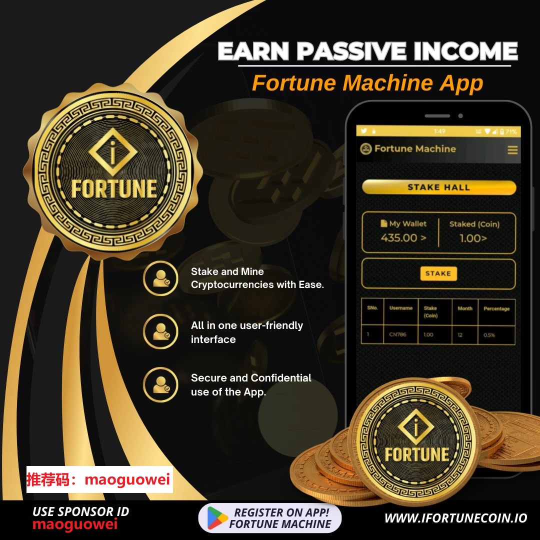 Tap into the Power of Passive Income!  Explore Fortune Machine's staking and mining facilities to unlock the potential for effortless earnings.  Start your journey to financial independence today!  #PassiveIncome #FortuneMachine #FinancialFreedom #destinewood #financialfreedom