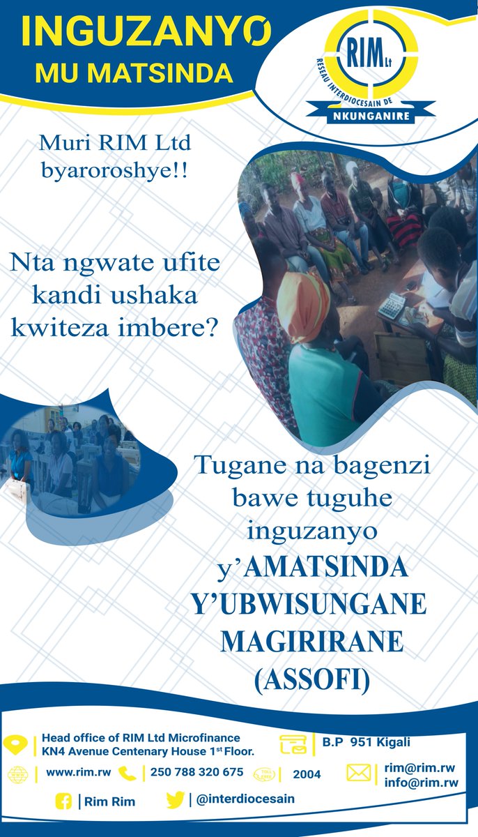 rim_plc's tweet photo. @caritas_africa @YouthRwanda in business face unique challenges due to different factors including collateral constraint. As a contribution to financial inclusion, @caritas_africa @CaritasRwanda @CaritasNyundo in partnership with @interdiocesain #RIMLtd enable
 @YouthRwanda to get a loan. https://t.co/3npxmXmi1X