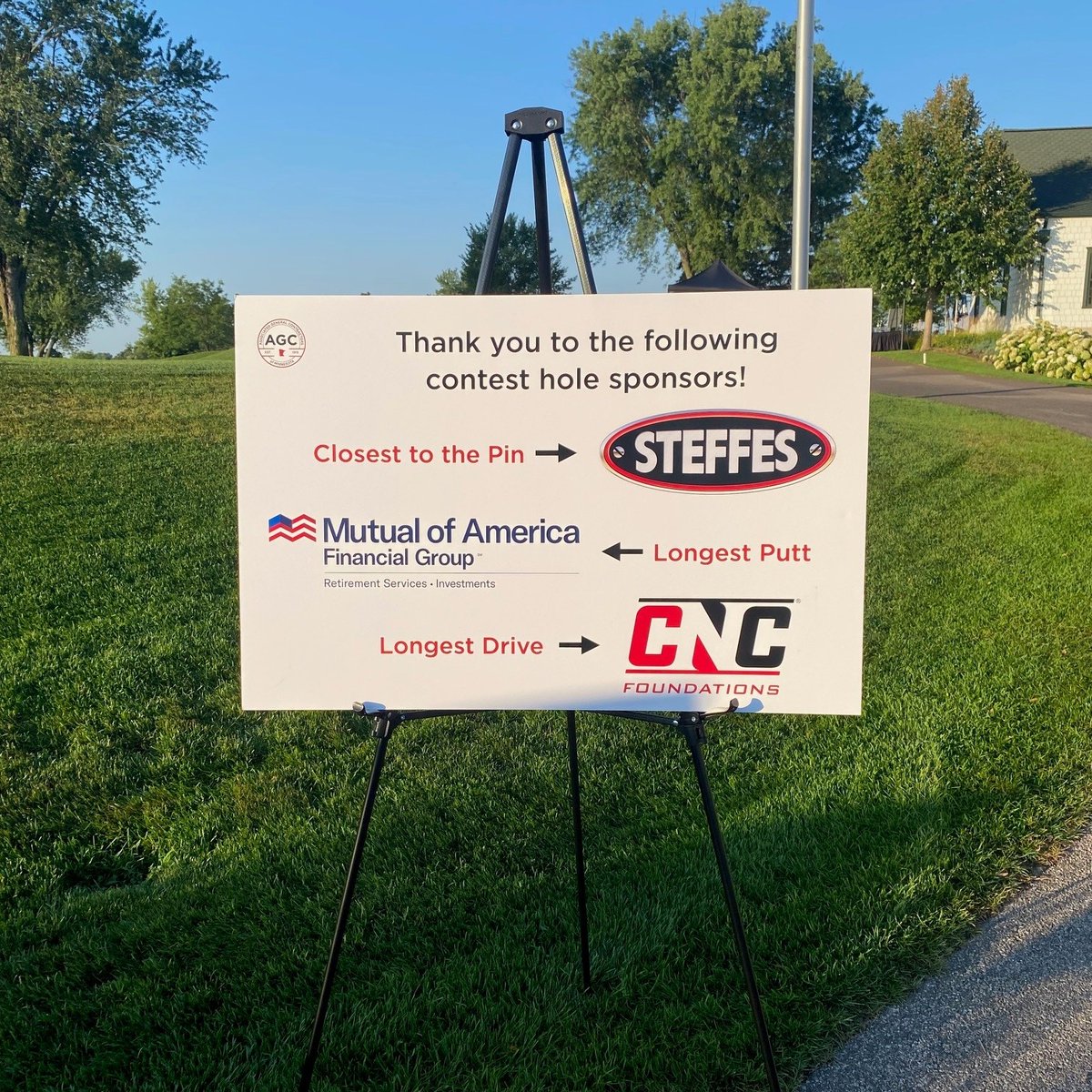 A little #ThrowbackThursday to a few weeks ago when we sponsored the #LongestDrive at the <a href="/agcofmn/">AGC of Minnesota</a> Golf Outing! Shown here is our North Central BDM, Bryan Hofius, and his team of Austin, Andy, and Jeff. ⛳