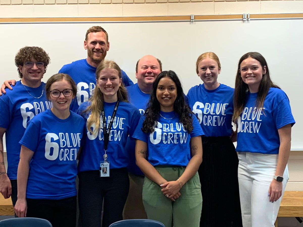 DenaBielski's tweet photo. Year 7 of teaching started yesterday! I am very lucky to work with a wonderful team of teachers and have a student teacher this semester! #bluecrew https://t.co/PPjIUQFagJ