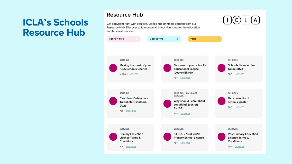 Teachers – You will find support materials for the ICLA Schools Licence in our Resource Hub: icla.ie/resource-hub/l…
#EdChatIE