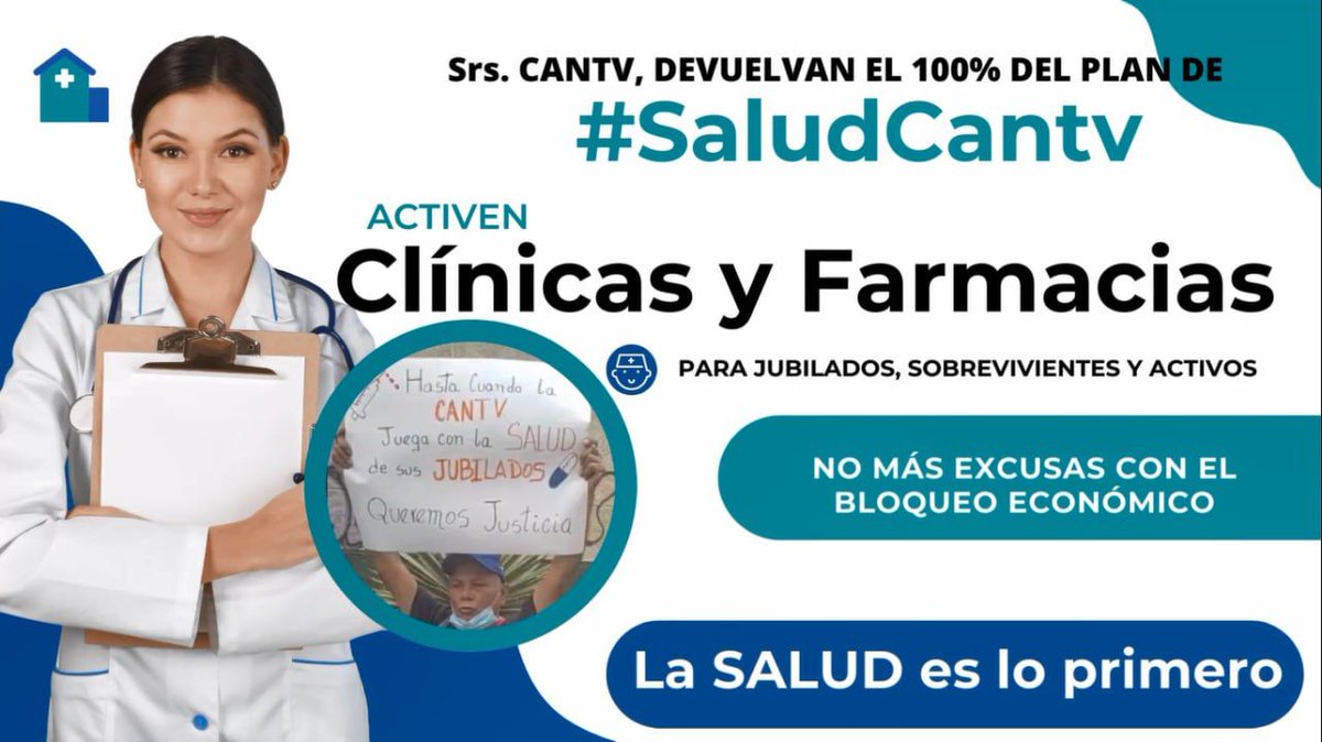 #24Ago
.<a href="/NicolasMaduro/">Nicolás Maduro</a>, los Cantevistas le exigimos ordene #InvestigarCantvYa.
.<a href="/OITnoticias/">OIT</a>
.<a href="/OITAndina/">OIT Países Andinos</a>
.<a href="/ONU_derechos/">ONU Derechos Humanos - América del Sur</a>
.<a href="/KarimKhanQC/">Karim A. A. Khan KC</a>
.<a href="/_Provea/">PROVEA</a>
.<a href="/SoyCTV/">CTV</a>
.<a href="/CentralASI/">Central ASI Vzla</a>
.<a href="/torrealbaf_/">Francisco Torrealba</a>
.<a href="/salaprensaCantv/">Cantv</a>
NO MÁS MUERTE de Trabajadores por la violación del 100% Plan #Salud Cantv 🖤
