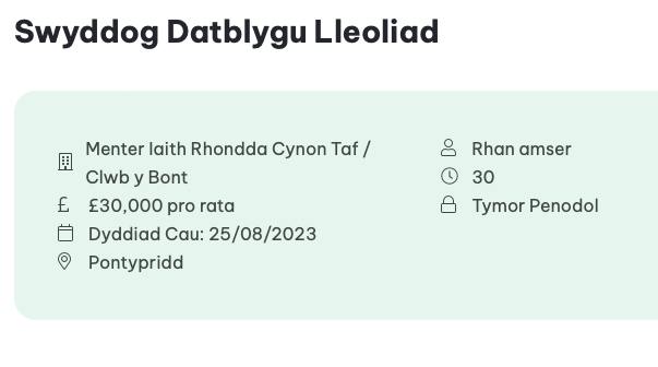 Huw M (@huw_m) on Twitter photo Cyfle arbennig, swydd newydd yn <a href="/ClwbYBont/">Clwb Y Bont</a>, Pontypridd - dyddiad cau YFORY!
Manylion yma ➡️👉 bit.ly/45k6cZ3
<a href="/MenterIaithRhCT/">Menter Iaith Rhondda Cynon Taf</a> Cyfle arbennig, swydd newydd yn <a href="/ClwbYBont/">Clwb Y Bont</a>, Pontypridd - dyddiad cau YFORY!
Manylion yma ➡️👉 bit.ly/45k6cZ3
<a href="/MenterIaithRhCT/">Menter Iaith Rhondda Cynon Taf</a>