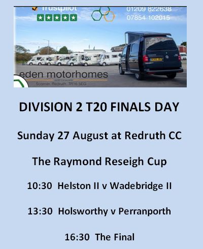Cornwall Cricket League (@cornwall_league) on Twitter photo Your Bank Holiday Sunday is sorted. The <a href="/EdenMotorhomes/">Eden Motorhomes</a> Division 2 Finals Day <a href="/redruthcc/">Redruth Cricket Club</a> <a href="/HelstonCC/">Helston Cricket Club</a> v <a href="/wadebridge_cc/">Wadebridge CC ๐</a> & <a href="/holsworthy_cc/">Holsworthy C.C</a> v holders @PerranporthCC Your Bank Holiday Sunday is sorted. The <a href="/EdenMotorhomes/">Eden Motorhomes</a> Division 2 Finals Day <a href="/redruthcc/">Redruth Cricket Club</a> <a href="/HelstonCC/">Helston Cricket Club</a> v <a href="/wadebridge_cc/">Wadebridge CC ๐</a> & <a href="/holsworthy_cc/">Holsworthy C.C</a> v holders @PerranporthCC