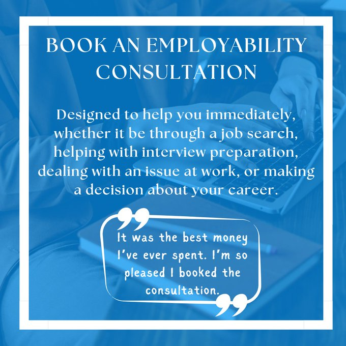bookcareers's tweet photo. Do you want the best possible advantage when your CV lands on an employer’s desk? We offer an Employability Consultation to do just that! We review your CV, covering letter or application questions in direct relation to job advertisements. #WorkInPublishing #PublishingHopefuls https://t.co/3eqenTWLQ7