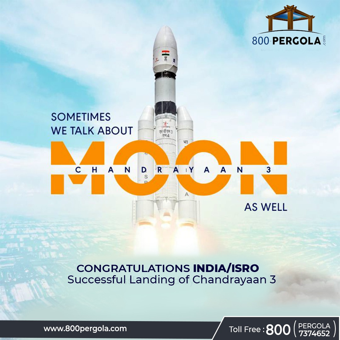 Congratulations to India/ ISRO on the Remarkable Success of Chandrayaan-3 from #800Pergola Team. 🌕🚀

#CongratulationsIndia #chandrayaan3 #ISRO #moonmission #SpaceExploration #GlobalAchievement #800PergolaSalutes #dubai #uae