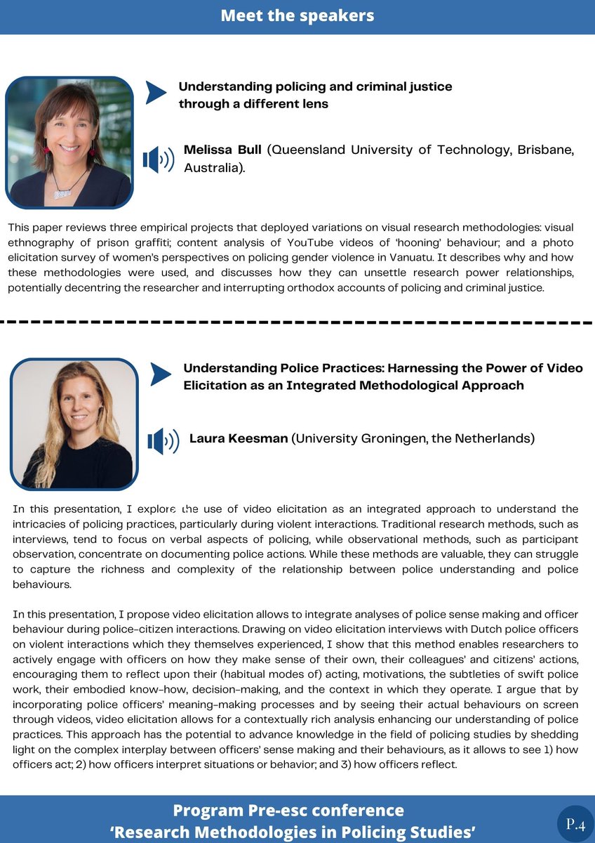 WorkingEsc's tweet photo. Recently distributed the program for the pre-ESC event! 🚀 Exciting lineup of speakers and sessions lined up to explore research methods in policing studies. Can't wait to engage with all the brilliant minds and ideas at #PreESC. 📷#ConferencePrep #CountdownToESC https://t.co/ilODLC3Ezy