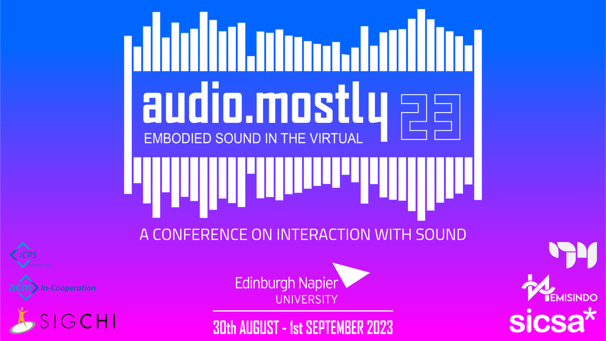 Audio Mostly is an annual interdisciplinary conference on design & experience of interaction with sound, embracing applied theory and reflective practice, and taking place next week, 30 August - 1 September, at @EdinburghNapier! Who's coming? 🙌🏻 audiomostly.com