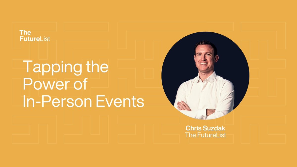 thefuturelist_'s tweet photo. In an era dominated by virtual exchanges and digital interactions, one might ask: Why gather in person? Chris Suzdak, Co-Founder of The FutureList shares why on our weekly blog: https://t.co/pq2v2ydTjE

Subscribe for more insights here: https://t.co/AsSw0q01RT https://t.co/bNqwfnDjIZ