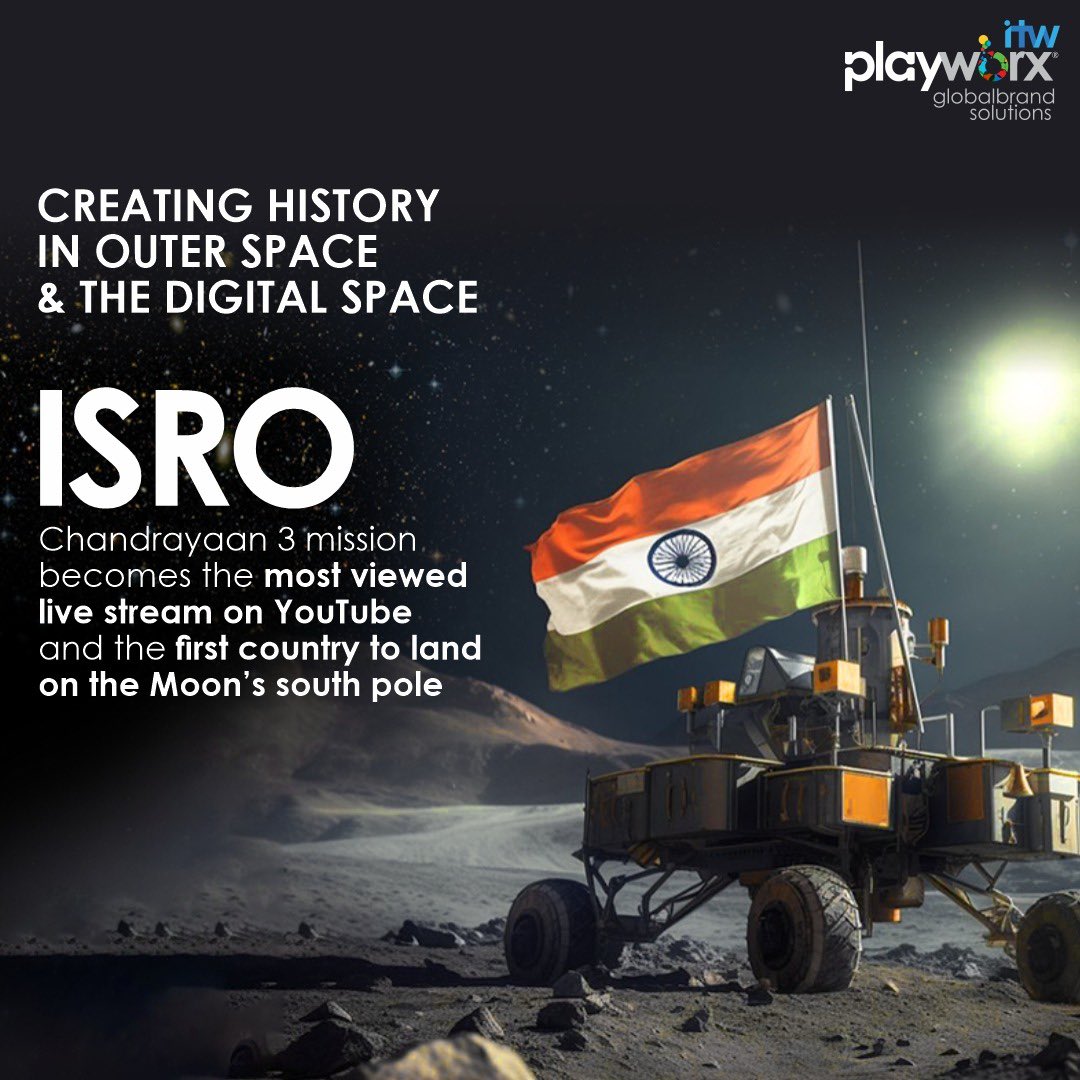 '🌕 Lunar Milestone Unlocked! 🚀 Conquering outer space and digital space at the same time 💫

Congratulations @isro on the success of #chandrayaan3 🇮🇳
 
#indiaonthemoon #isro #moonlanding #vikramrover #southpoleofmoon #achievmentunlocked #proudindian #itwplayworx