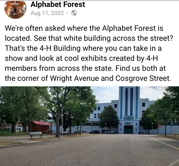 KarlynColeman's tweet image. Take a break from the crowds. Enjoy the shade. Page through some picture books. Do a fun craft at the Alphabet Forest. #minnesotastatefair #mnstatefair #kidstuff