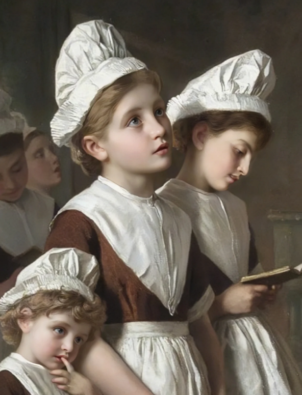cutey_chou's tweet photo. Get to know a world famous painting every day — No. 26🎨
Title: Girls in the Chapel
By: Sophia Anderson
Nationality: French
Year: mid-19th century
Size: 68×54.8cm
Category: Kids
Material: oil painting on canvas
Where it is now: Foundling Museum, London

It depicts a foundling girl praying in the chapel of a foundling hospital, a religion that was an important part of hospital life in the 19th century. All hospitalized children were baptized and the girls were orphans who had been left in church.

The children held the Bible and seemed to be listening to the explanation. The soft light shines on their immature and clear faces, giving people a sense of tranquility and peace. The girls do not seem to lose hope for the future because of the confusion of the past and the present, and they still face a new day with an optimistic and positive attitude.

Sophia Anderson (1814-1876), French painter, she was a self-taught artist who specialized in paintings of women and children. She grew up in France, but emigrated to the United States in 1848 to escape the Revolution. After marrying an English artist, he moved to England in 1854. She devoted herself primarily to genre paintings depicting women and children, especially in rural settings.

Share world famous paintings every day
Make small but daily progress🥰🥰🥰
#Art #famous painting #painting #world masterpiece #daily sharing #draw #Aesthetic accumulation