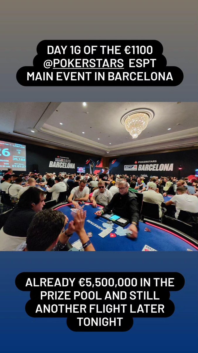 After 3 months of travelling and playing poker almost everyday. I've decided to play more poker. Good luck 🍀 me in the @PokerStars ESPT Main Event in ☀️ Barcelona