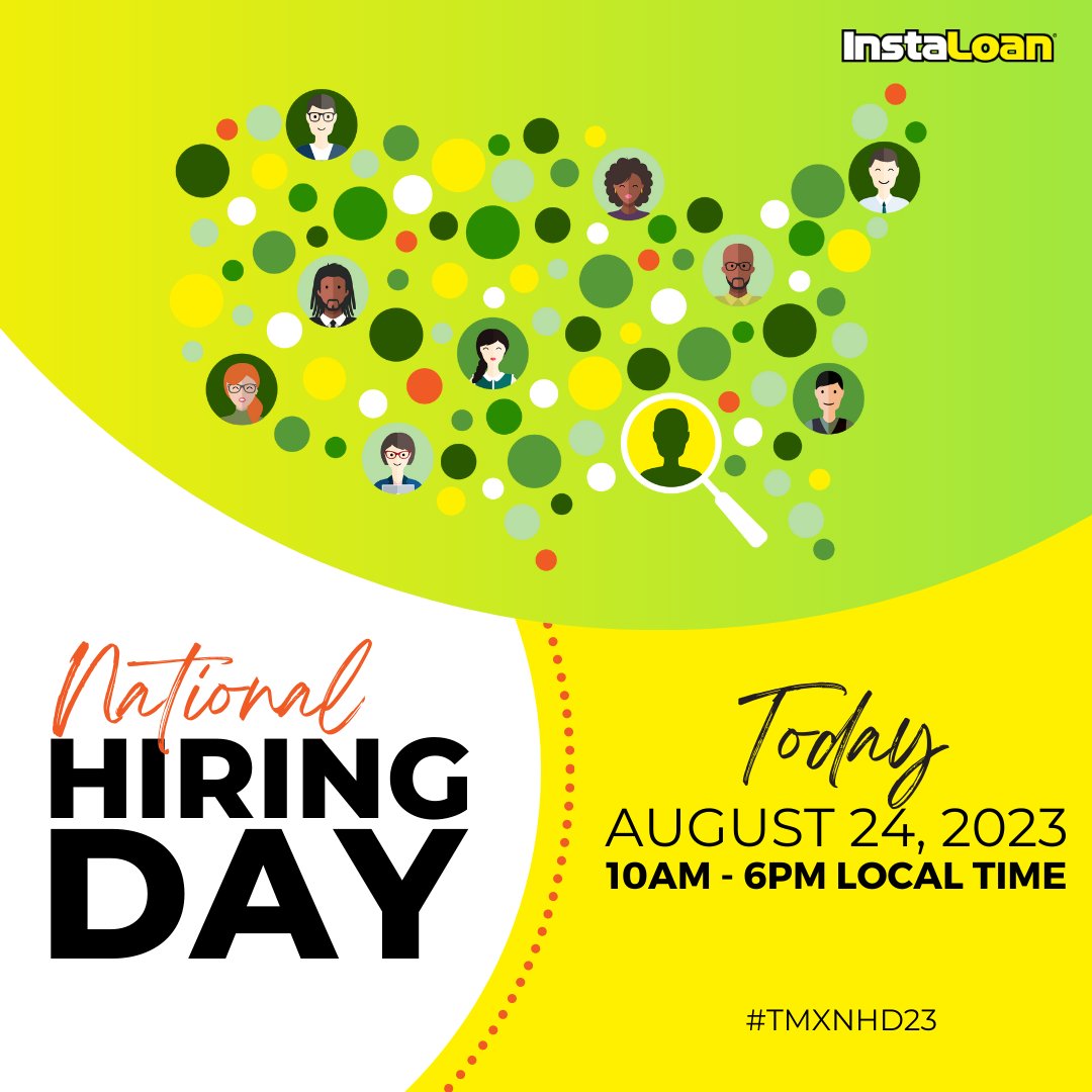 #TMXNHD23 is HERE! Join us TODAY at any TitleMax, TitleBucks, or InstaLoan from 10am-6pm local time for an opportunity to interview for an opening on one of our growing teams! Learn more about who we are, what we do, &amp; find a location near you here. >> bit.ly/tmxnhd23