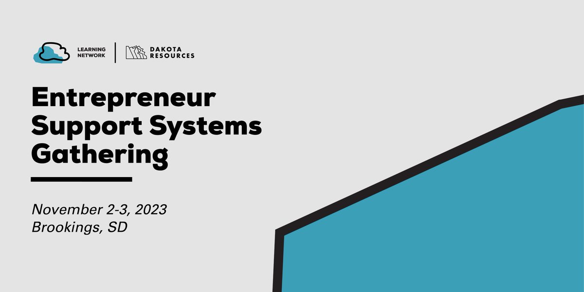 Save the date to join us November 2-3 for our next Learning Network Gathering in Brookings, SD!

We'll be sharing space to discuss Entrepreneur Support Systems and are tackling this framing question: How might we cultivate a culture of entrepreneurship in our rural communities?