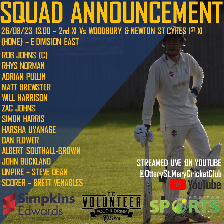 OtteryStMaryCC's tweet image. Here is how we line up this Saturday

#uptheotters #gowell #twotogo
