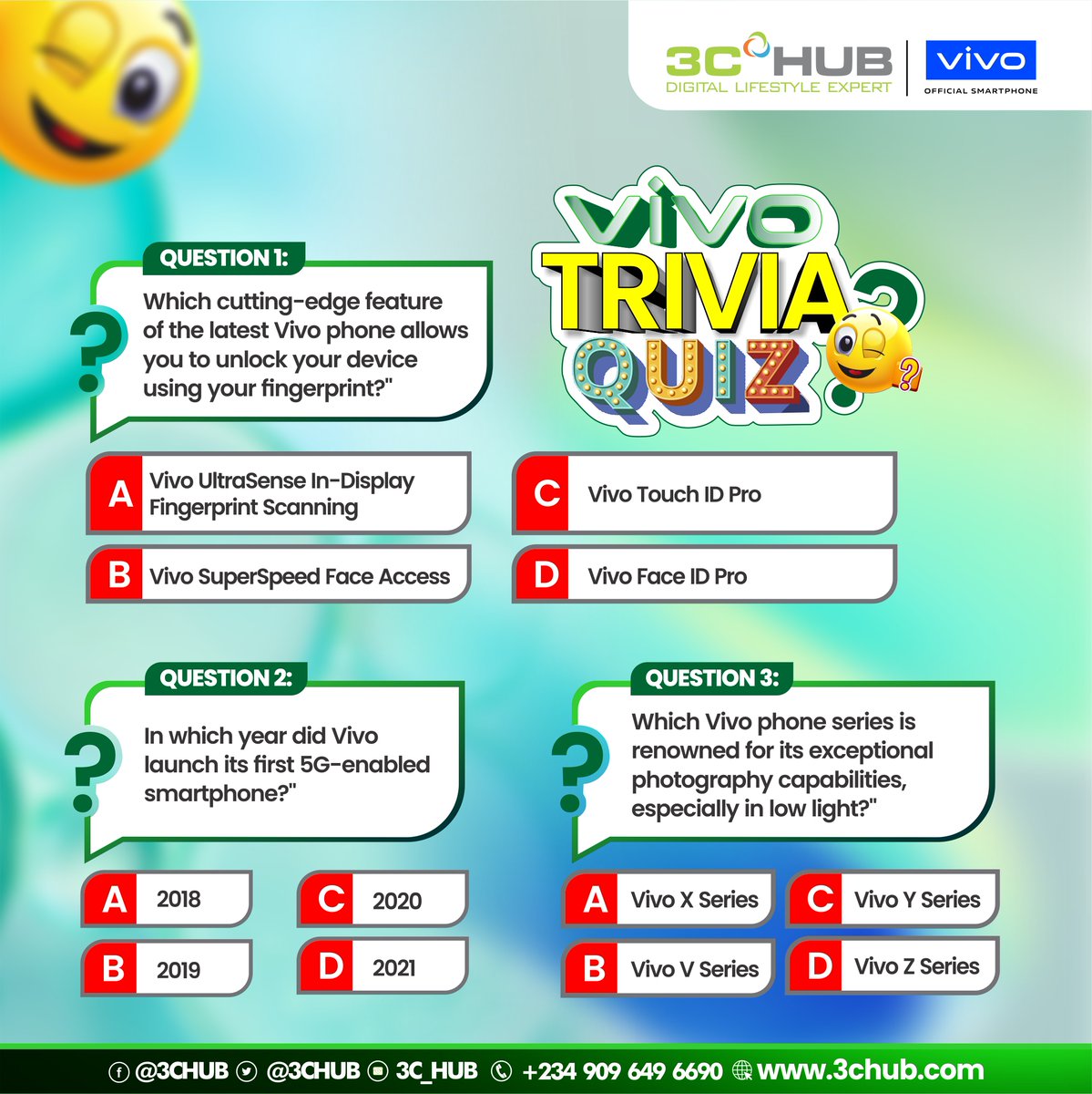 3CHUB's tweet photo. GIVEAWAY TIME!!!
๐ฑ๐ Participate in our exciting Vivo Phone Trivia and win amazing Vivo customized gifts! ๐๐คฉ
To participate:
1๏ธโฃ Like this post and our last 5 posts.
2๏ธโฃ Share this post on your story and tag us. https://t.co/wHeKgMtQMK