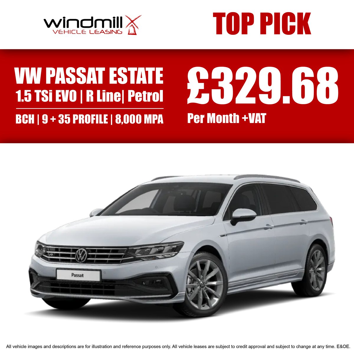 WindmillLeasing's tweet image. Order your brand new Volkswagen Passat for only £329.68 today!

⚫ Business Contract Hire
⚫ 9 + 35 profile
⚫ 8,000 mpa

Call 01527 571610 to speak to one of the team