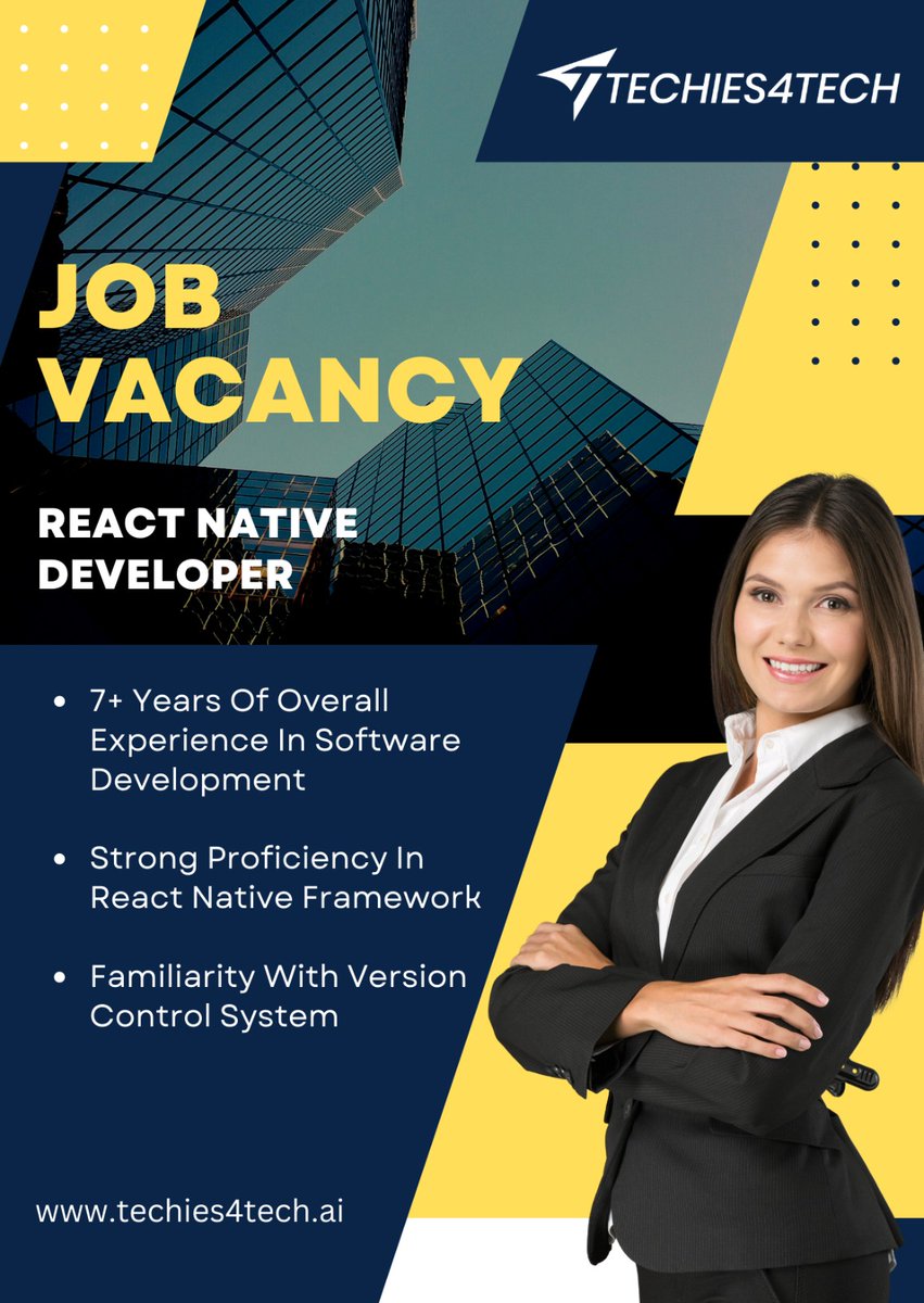 techies4techai's tweet image. Join Our Team at Techies4Tech.ai! 🌟
Position: Front End Developer
Experience: 5+ years
Upload your resume and portfolio to techies4tech.ai/candidate-uplo… .
#Techies4Tech #FrontEndDeveloper #JobOpportunity #TechJobs #JoinOurTeam #jobvacancy #frontenddeveloper #itjob