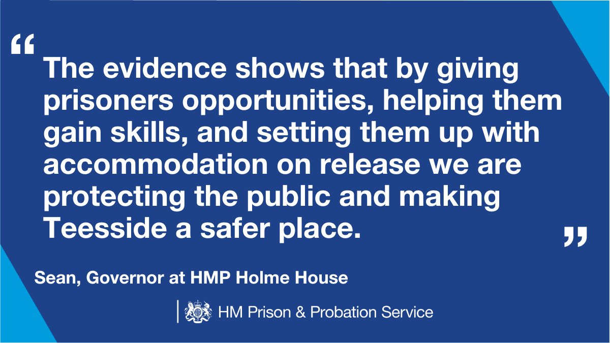 HMPHolmeHouse's tweet photo. Our work to reduce reoffending among prisoners was recently featured in @ChronicleLive. Read more about how we:

💪 Support our veterans in custody
✅ Provide prisoners with new skills for employment
🏠 Help secure accommodation on release

Read here ⬇️
https://t.co/vMYFWvxoDs https://t.co/RLhkPHcSQu