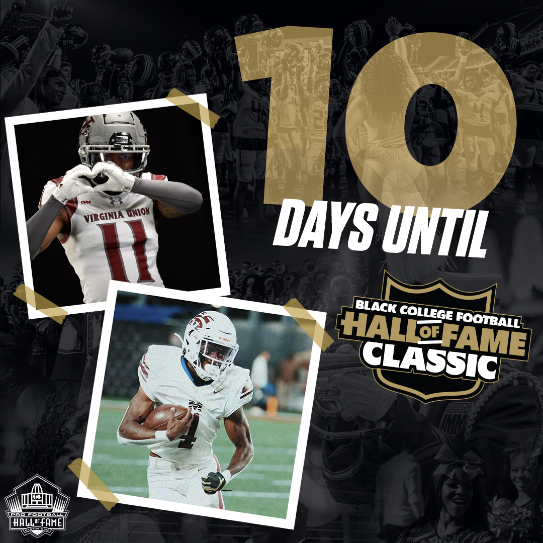 In 10 days, @VUU_Football will meet @MorehouseFB at Tom Benson Hall of Fame Stadium in the @BCFHOF Classic. Be Here For It: profootballhof.me/BCFHOF23