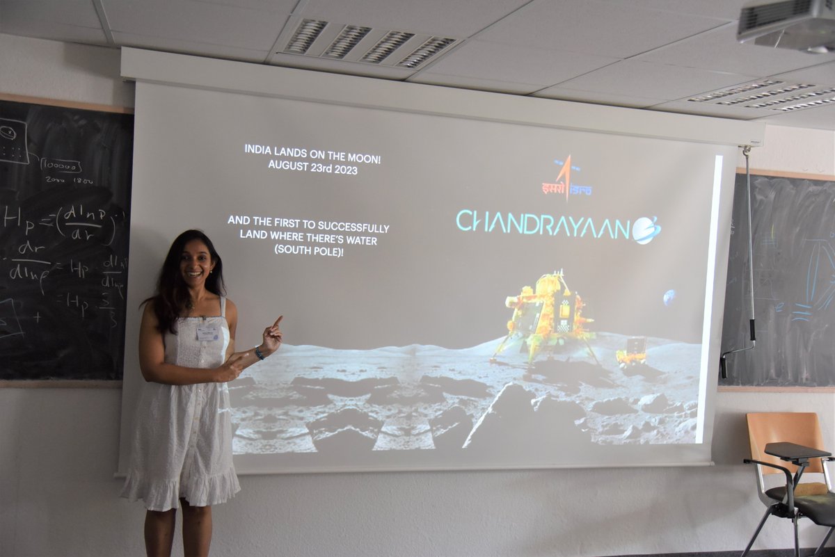 Congrats to <a href="/isro/">ISRO</a> for landing the #VikramLander on the moon. The <a href="/MIAPbP/">MIAPbP</a> participants of the workshop "Stellar Astrophysics in the Era of Gaia, Spectroscopic, and Asteroseismic Surveys" were following the livestream - which made our Indian guests particularly happy #Chandrayaan3